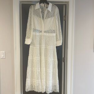 White, brand new, never worn, Alice + Olivia lace dress.